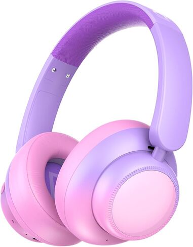 Candy Bila Kids Bluetooth Headphones, Active Noise Cancelling,Gradient Pink in Saudi Arabia