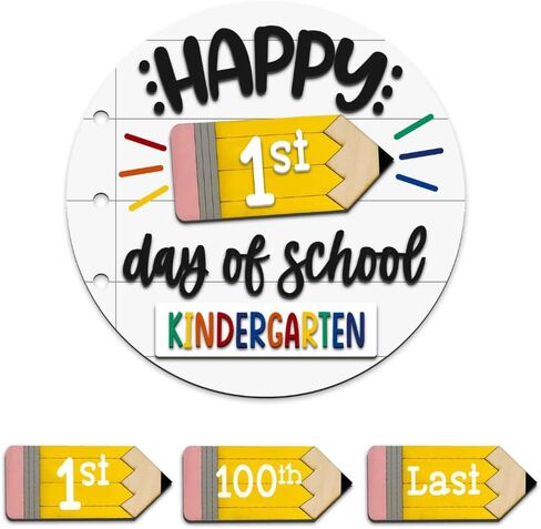 MDPrints 3D First and Last Day School Sign, Reusable Dry Erase 8'' Back to School Signs for Kids, My 1st Day of Preschool Kindergarten Signs (School 203) in Kuwait
