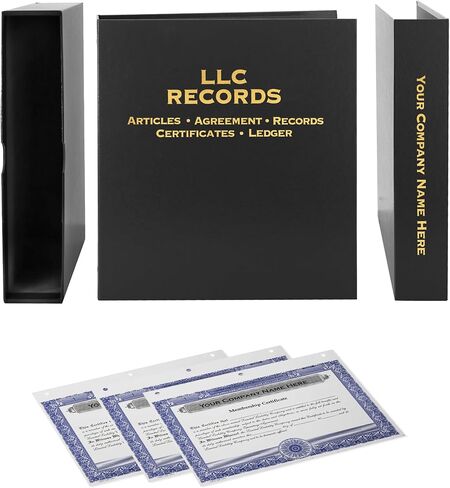 LLC Kit (Black) - Binder, Slipcase, Operating Agreement, Membership Certificates & Index Tabs in Kuwait