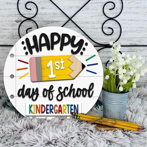 MDPrints 3D First and Last Day School Sign, Reusable Dry Erase 8'' Back to School Signs for Kids, My 1st Day of Preschool Kindergarten Signs (School 203) in Kuwait
