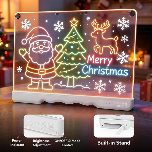 Lifnatty LED Light Up Drawing Board, 16 Inch Rechargeable Acrylic Writing Tablet with 7 Color Modes, Markers and Trace Book, Glowing Message Board for Drawing, Writing, Creative Display & Gifts in Kuwait