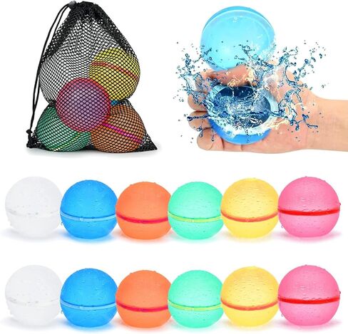 98K Reusable Water Balloons 6 Pcs with Mesh Bag, Pool Beach water Toys for Boys and Girls, Outdoor Summer Toys for Kids Ages 3-12 in Kuwait