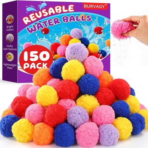 BURVAGY 25 Pcs Reusable Water Balls, Soft Reusable Water Balloons for Outdoor Water Toys Games for Kids Adults Boys Girls Summer Fun Balls for Pool Beach Activities Backyard in Saudi Arabia