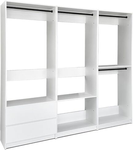 Prosper White Freestanding Walk in Wood Closet System in Kuwait