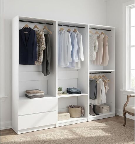 Prosper White Freestanding Walk in Wood Closet System in Kuwait