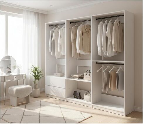 Prosper White Freestanding Walk in Wood Closet System in Kuwait