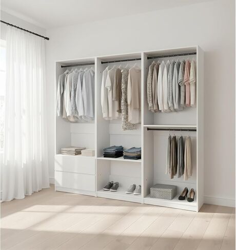 Prosper White Freestanding Walk in Wood Closet System in Kuwait