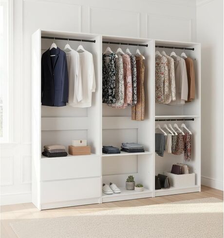 Prosper White Freestanding Walk in Wood Closet System in Kuwait