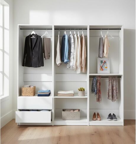 Prosper White Freestanding Walk in Wood Closet System in Kuwait