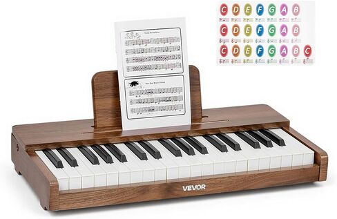 VEVOR Kids Piano Keyboard, 37 Keys Wooden Digital Piano for Kids, Mini Music Educational Instrument Toy with Realistic Sound, Dual Power, Adjustable Volume for Toddlers, Boys Girls Learning,Walnut in Saudi Arabia