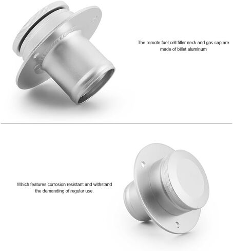 2-inch Billet Aluminum Remote Fuel Tank Filler Neck, Gas Cap, Weld-On Steel Bracket - Straight Neck for 2.00 Inch Filler Hose - Fuel Cell Accessory 17-2530 in Kuwait