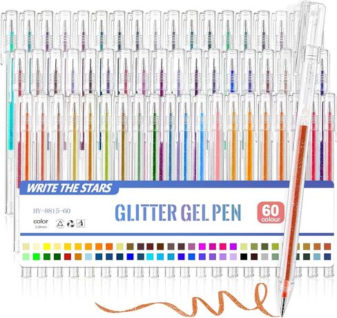Glitter Gel Pens Set for Adult Coloring, 36 Colors Colored Gel Pens Cute Journal Pens Fine Point Metallic Glitter Pens for Black Pape Adult Coloring Journaling Writing Drawing Note Taking Office in Kuwait