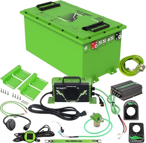 72 Volt LiFePO4 Lithium Battery Compatible with MOKE America Electric Vehicle | with 18A Charger & Professional Accessory Kit | Heated 105AH 73.6V Lithium Battery, 250A BMS, 7.728kWh in Kuwait