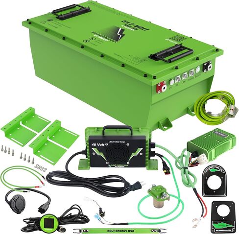 48 Volt LiFePO4 Lithium Battery Compatible with EZGO Workhorse, MPT, Terrain Golf Cart | With 18A Charger & Pro Accessory Kit | 60AH 51.2V Lithium Battery, 250A BMS, 3.072kWh in Kuwait