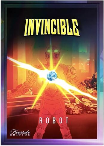 KEEEPSAKE Invincible Season 1 Holo Hobby Box: 12 حزمة، 4 بطاقات في كل حزمة، 2 آثار مضمونة، Chase Gold Holo Parallels، قائمة مرجعية مكونة من 600 بطاقة in Kuwait
