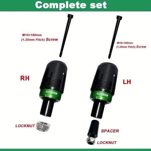 CNC Green Frame Sliders Crash Protectors for Kawasaki Ninja 650/Z650/Z650RS (2017-2025), Motorcycle Falling Protection No Cut Design with Full Hardware Kit in Kuwait