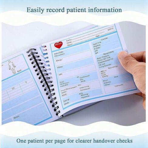 2 Pcs Nurse Report Sheet Notebook, Nurse Rounds Notebook, Medical Work Organizing Logbook, Clinical Supplies Essentials for Nurses, CNA Accessories for Work, Nurse Appreciation Gifts for Healthcare Workers & RN Students in Kuwait