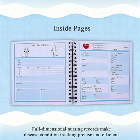 2 Pcs Nurse Report Sheet Notebook, Nurse Rounds Notebook, Medical Work Organizing Logbook, Clinical Supplies Essentials for Nurses, CNA Accessories for Work, Nurse Appreciation Gifts for Healthcare Workers & RN Students in Kuwait