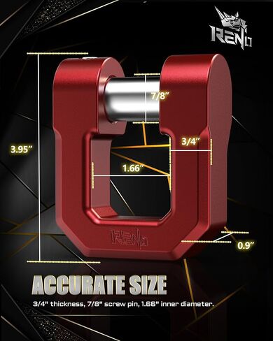 RENO Trailer Hitch, Aluminum Tow Hitch Compatible with 2 inch Receiver Hitch with 2" Ball Mount Fits 3/4" D-Ring Shackle or Soft Shackle - 6,000 LBS GTW (1 Pack, Red) in Kuwait