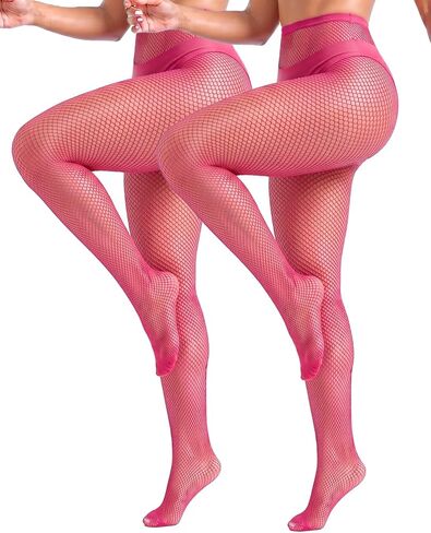 2 Pairs Womens Fishnet Stockings High Waist Tights Fishnets Fishnet Tights for Women in Saudi Arabia