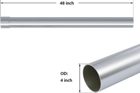 A-KARCK Straight Exhaust Pipe 4" Inlet, 304 Stainless Steel 48" Long Mandrel Exhaust Tube, Custom Your Own Exhaust System in Kuwait