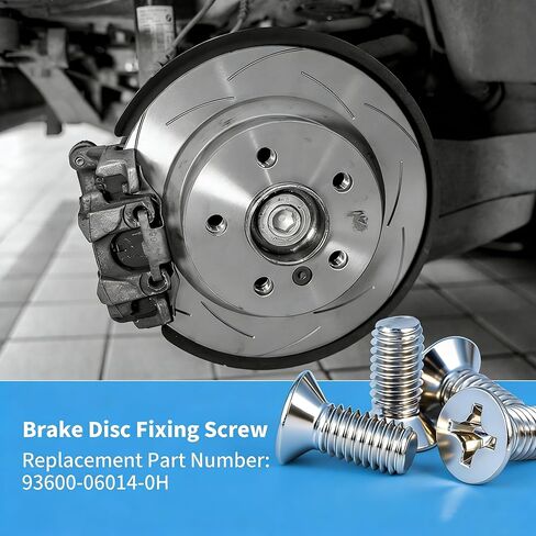 WHALETAIL 20PCS Stainless Steel Brake Disc Rotor Screws Kit,Car Brake Disc Rotor Screws for Front Rear Replace 93600-06014-0H for Honda, K3, City, Civic, Odyssey in Kuwait