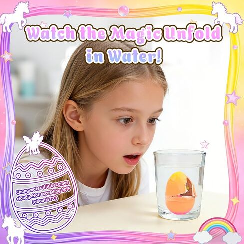 MOMUSE Hatching Unicorn Eggs for Kids 6PCS, Rainbow Surprise Eggs with Mini Unicorns & Butterflies & Reusable Charm Pouches, Blind Box Craft Kits for Kids 3-5, Birthday Gift for Girls Boys 3 4 5 6 7 8 in Kuwait