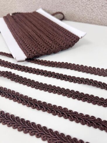 14 Yards 1/2 Inch Width Brown Braid Lace Trim Woven Fabric Lace Trim for Sewing Costume DIY Crafts in Kuwait