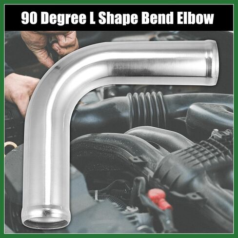 Motoforti OD 1.75" 45mm Leg Length 4" 100mm Aluminum Alloy Tube Intercooler Pipe 90 Degree Bend Elbow Air Intake Tube Silver Tone for Car Long-lasting in Kuwait