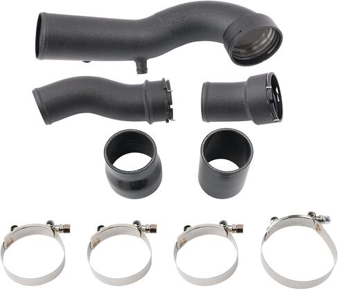 Air Intake Inlet Tube Pipe Hose Kit Compatible with June 2011+ F10 F12 F13 535i 640i 740i 740Li N55 3.0L, Aluminum, Intercooler Pipe, Increases Horsepower, Improve Turbo Response and Less Turbo Lag in Kuwait
