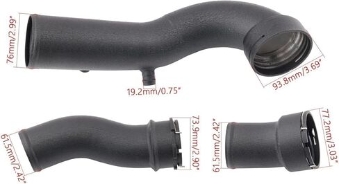 Air Intake Inlet Tube Pipe Hose Kit Compatible with June 2011+ F10 F12 F13 535i 640i 740i 740Li N55 3.0L, Aluminum, Intercooler Pipe, Increases Horsepower, Improve Turbo Response and Less Turbo Lag in Kuwait