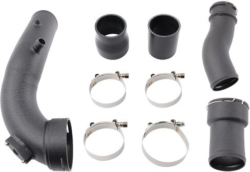 Air Intake Inlet Tube Pipe Hose Kit Compatible with June 2011+ F10 F12 F13 535i 640i 740i 740Li N55 3.0L, Aluminum, Intercooler Pipe, Increases Horsepower, Improve Turbo Response and Less Turbo Lag in Kuwait
