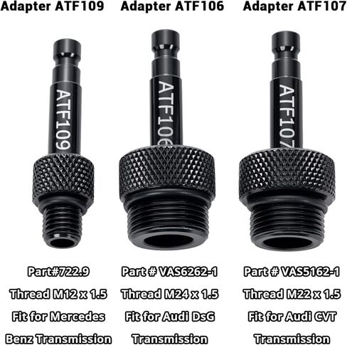 10PCS ATF Fluid Adapters Compatible with VW Audi 09G/01J/CVT/DSG & Benz 722.9 Transmissions - Replacement Kit (VAS6262-1, VAS6262-2, VAG1924/1, VAS5162-1)​ in Kuwait