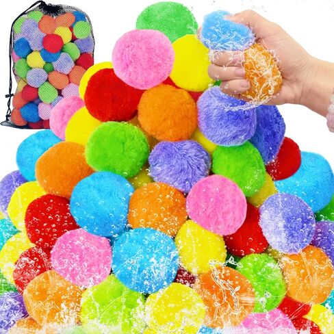 70 Pcs Colorful Water Soaker Balls Toy, Mini Reusable Water Splash Balls for Kids Beach, Pool, Party Favors, Outdoor Game Activities in Kuwait