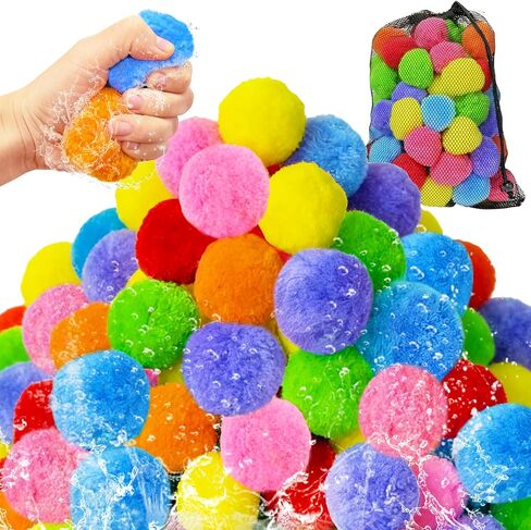 70 Pcs Colorful Water Soaker Balls Toy, Mini Reusable Water Splash Balls for Kids Beach, Pool, Party Favors, Outdoor Game Activities in Saudi Arabia