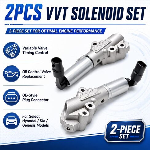 2PCS VVT Solenoid Oil Control Valve Compatible with Hyundai Palisade Santa Fe XL, Kia Telluride Sorento Sedona Stinger, Genesis G70 G80 G90, Replaces 918031 918032 243603CAB2 in Kuwait