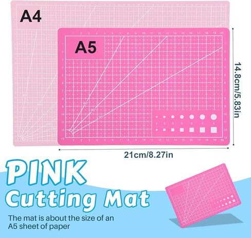 ZMAAGG Rotary Cutter Set - 45mm Rotary Cutter, 5 PCS Rotary Blades, A5 Cutting Mat, Rotary Cutter for Fabric, Crafting, Sewing and Patchworking in Kuwait