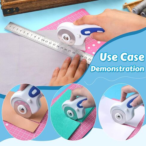 ZMAAGG Rotary Cutter Set - 45mm Rotary Cutter, 5 PCS Rotary Blades, A5 Cutting Mat, Rotary Cutter for Fabric, Crafting, Sewing and Patchworking in Kuwait