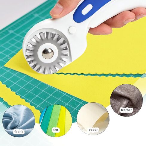 5 Pack 45mm Pinking Rotary Cutter Blades, Wavy Edge Replacement Blades for Fabric Quilting Sewing Scrapbooking, Decorative Circular Cutting Refills in Kuwait