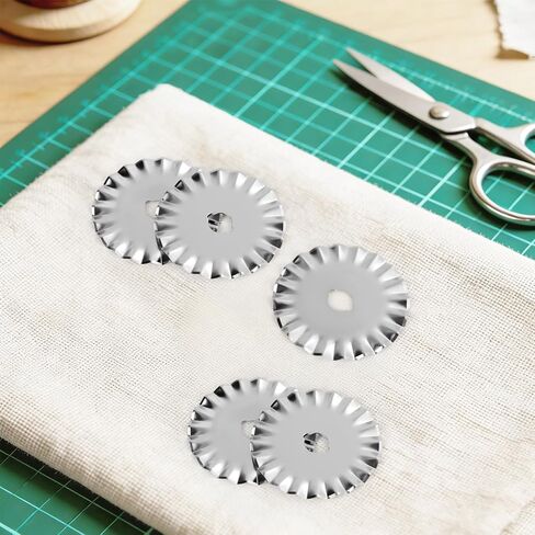 5 Pack 45mm Pinking Rotary Cutter Blades, Wavy Edge Replacement Blades for Fabric Quilting Sewing Scrapbooking, Decorative Circular Cutting Refills in Kuwait