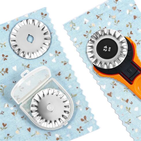 5 Pack 45mm Pinking Rotary Cutter Blades, Wavy Edge Replacement Blades for Fabric Quilting Sewing Scrapbooking, Decorative Circular Cutting Refills in Kuwait