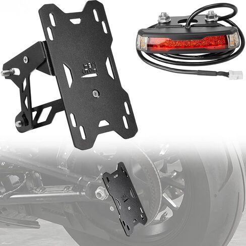KEMIMOTO Motorcycle Side Mount License Plate Holder Bracket with LED Signal Tail Light Compatible with Sportster S RH1250 2021 2022 2023 2024 2025 Motorcycle License Plate Holder Mount Tail Tidy in Kuwait