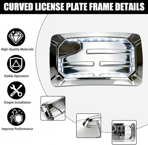 دعامة إطار لوحة ترخيص مثبتة على الجانب بإضاءة LED، تناسب 1986-2026 Harley-Davidson Softail مع نماذج Swingarm ونماذج الدراجات النارية الأخرى | ضوء LED ملفوف | جبل الجانب الأفقي in Kuwait