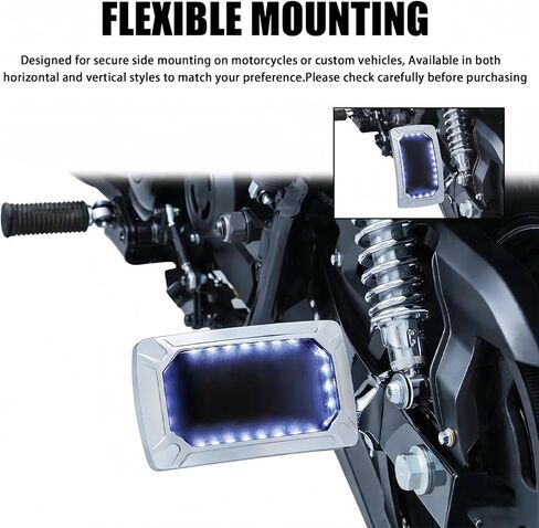 دعامة إطار لوحة ترخيص مثبتة على الجانب بإضاءة LED، تناسب 1986-2026 Harley-Davidson Softail مع نماذج Swingarm ونماذج الدراجات النارية الأخرى | ضوء LED ملفوف | جبل الجانب الأفقي in Kuwait