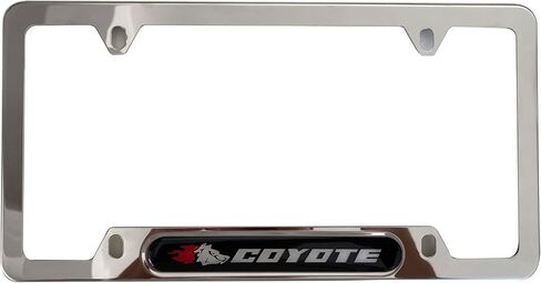 Silver License Plate Frame Cover Holder Coyote Truck Car Accessories Formustang 5.0 Stainless Steel 1PC in Kuwait