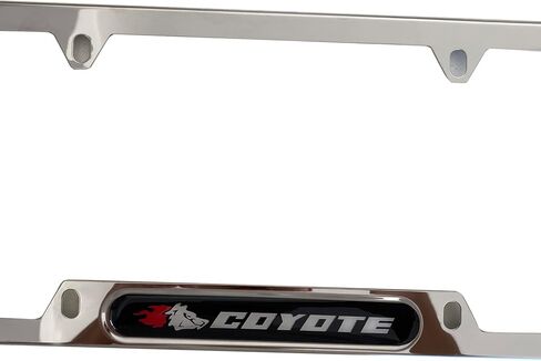 Silver License Plate Frame Cover Holder Coyote Truck Car Accessories Formustang 5.0 Stainless Steel 1PC in Kuwait