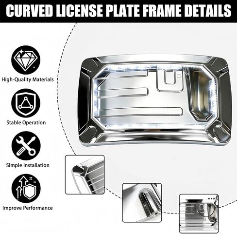 دعامة إطار لوحة ترخيص مثبتة على الجانب بإضاءة LED، تناسب 1986-2026 Harley-Davidson Softail مع نماذج Swingarm ونماذج الدراجات النارية الأخرى | ضوء LED ملفوف | جبل الجانب العمودي in Kuwait