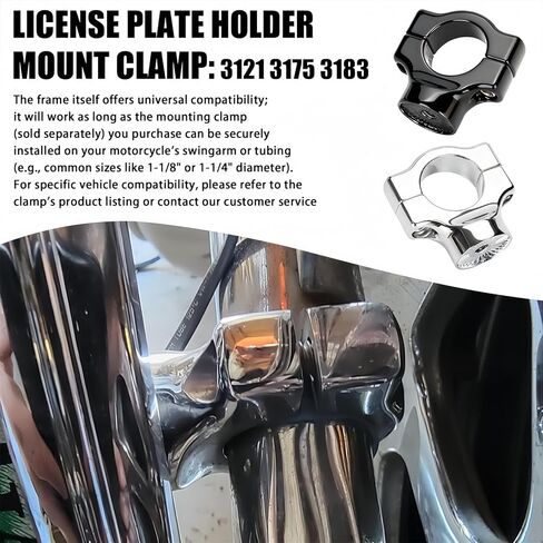 دعامة إطار لوحة ترخيص مثبتة على الجانب بإضاءة LED، تناسب 1986-2026 Harley-Davidson Softail مع نماذج Swingarm ونماذج الدراجات النارية الأخرى | ضوء LED ملفوف | جبل الجانب العمودي in Kuwait