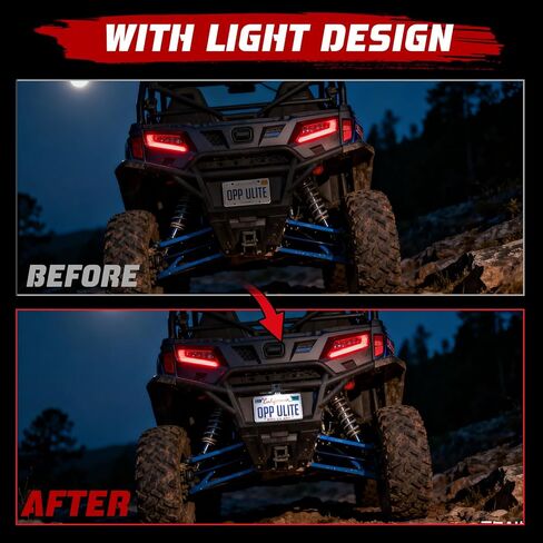 حامل لوحة ترخيص OPP ULITE UTV مع إطار لوحة ترخيص ATV من الألومنيوم خفيف لمركبة Polaris RZR Ranger Sportsman Marverick X3 Renegade DS Trailer Truck RV Boat Golf Cart Snowmobile، حزمة قطعة واحدة in Kuwait