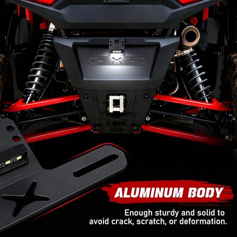 حامل لوحة ترخيص OPP ULITE UTV مع إطار لوحة ترخيص ATV من الألومنيوم خفيف لمركبة Polaris RZR Ranger Sportsman Marverick X3 Renegade DS Trailer Truck RV Boat Golf Cart Snowmobile، حزمة قطعة واحدة in Kuwait
